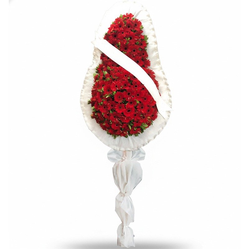 Kırmızı gerbera taziye çelengi